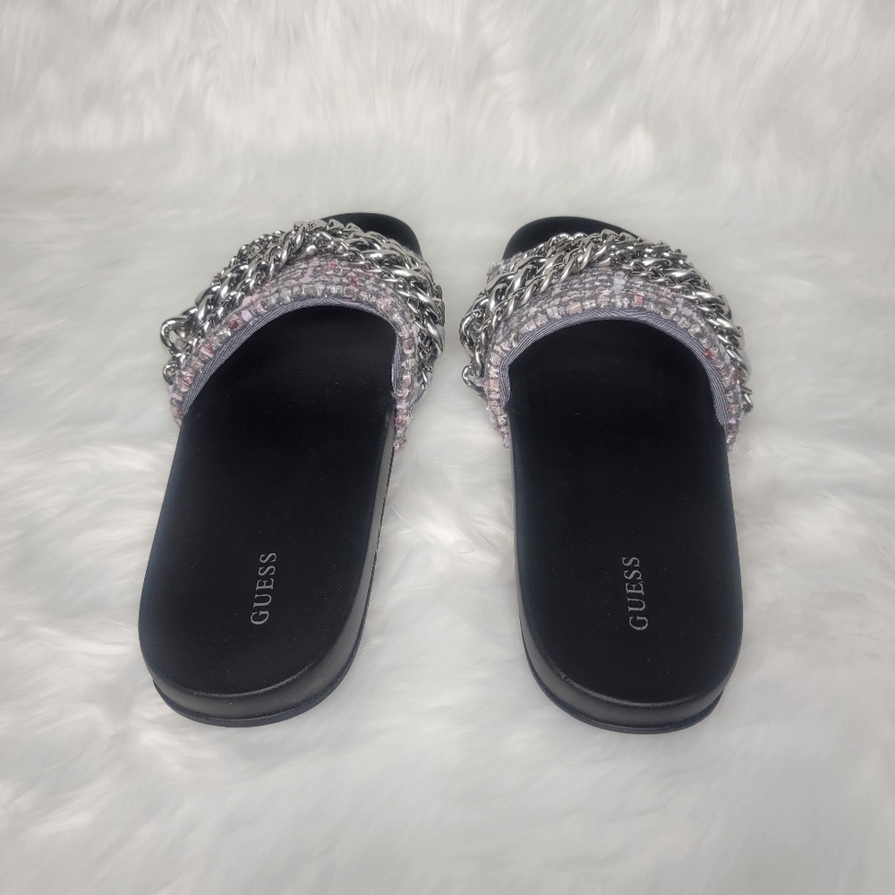 Guess faux fur slides sandals. - Picture 4 of 8